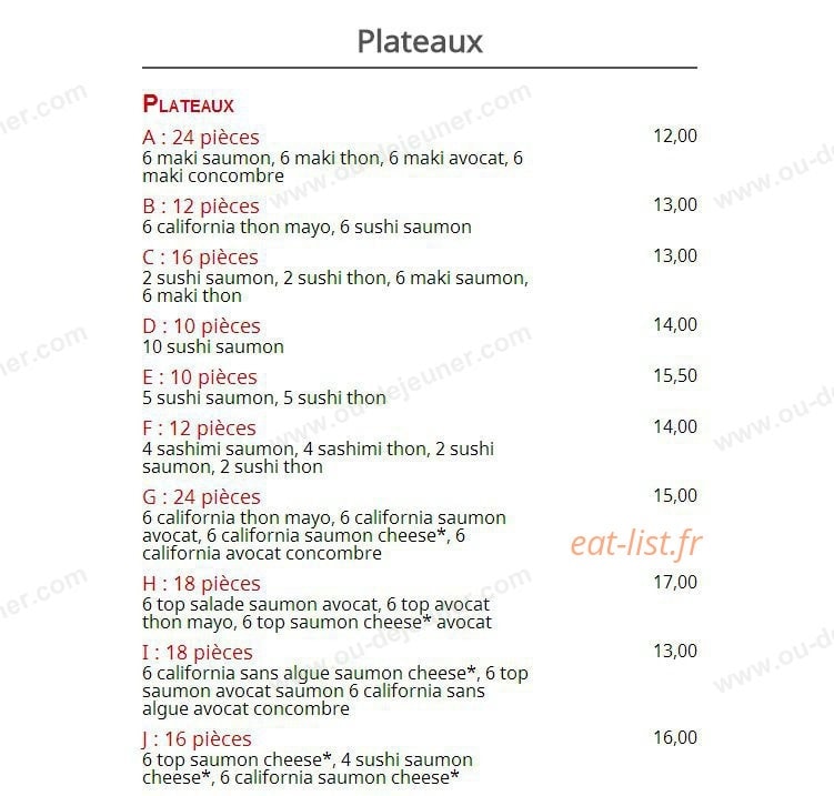 Sushi Top — carte page 9