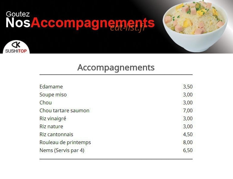 Sushi Top — carte page 16