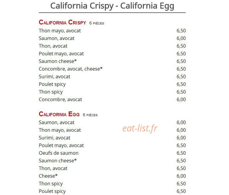 Sushi Top — carte page 6