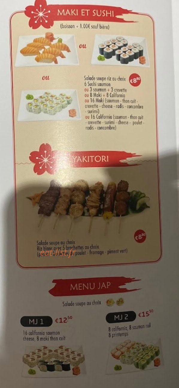 Carte et menu de Asian Food à Villeneuve Saint Georges — Maki, sushi et yakitori,...
