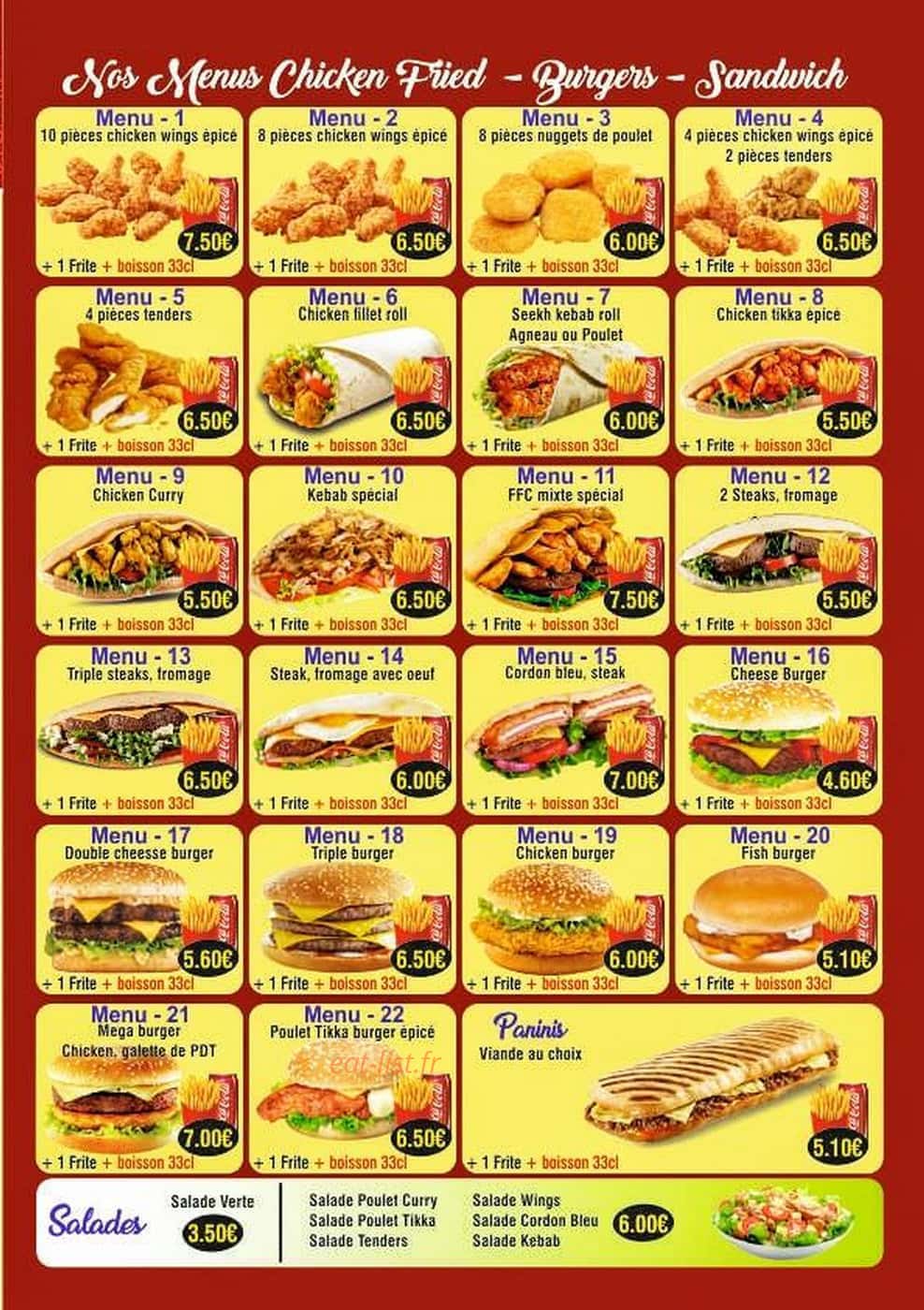 Fast Fried Chicken — carte page 3
