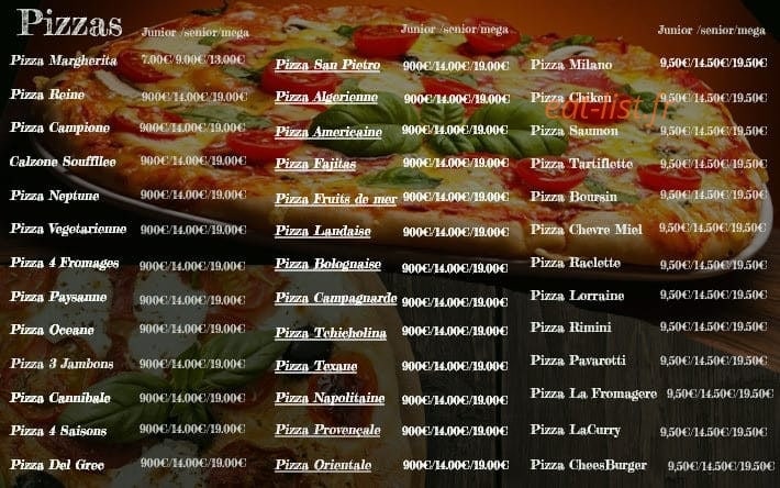 maestro pizza burger — carte page 1