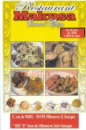 carte et menu Makusa Villeneuve Saint Georges