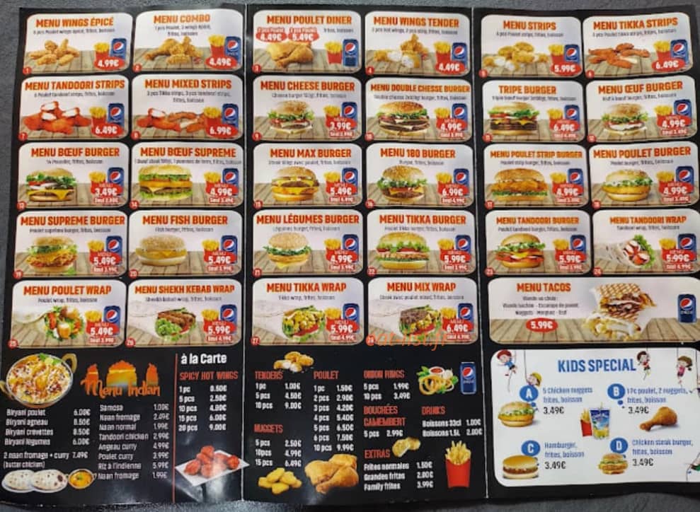 Max Chicken — carte page 2