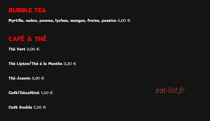 Carte et menu de Plancha Grill à Villeneuve Saint Georges — Bubble tea, cafés et thés