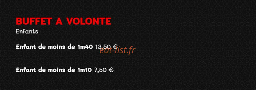 Carte et menu de Plancha Grill à Villeneuve Saint Georges — Buffet à volonté enfants