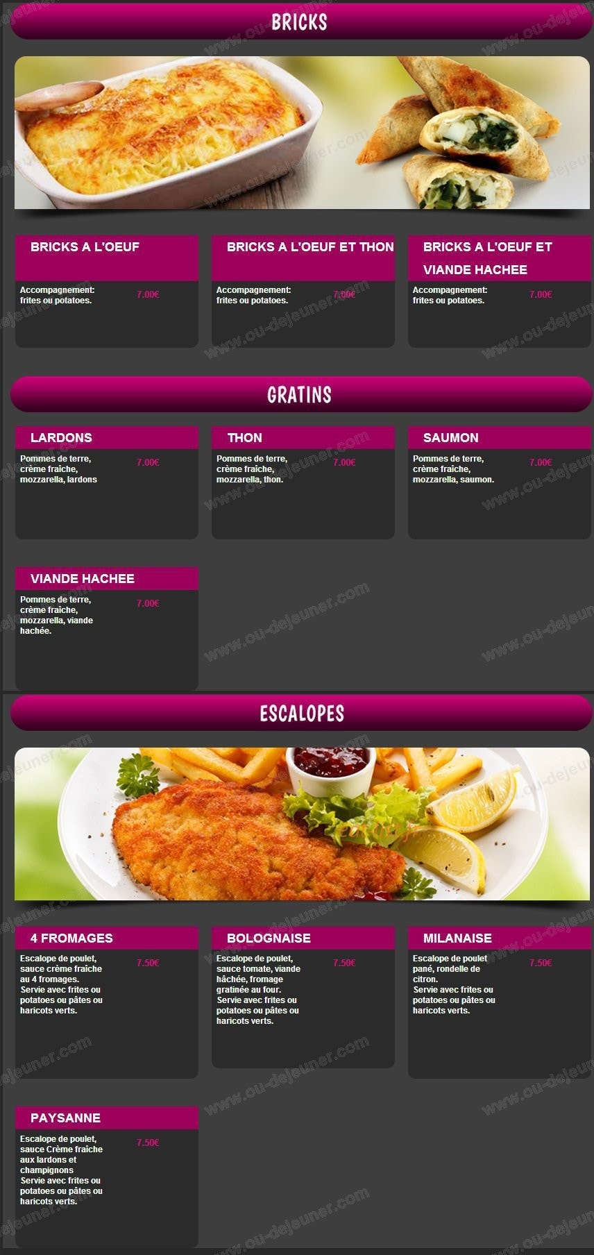 Volcano Pizza — carte page 7