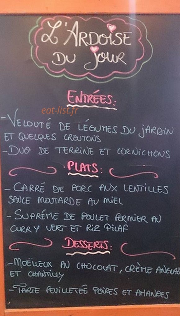 Carte et menu de Bistrot Le Nouveau Brooklyn à Ivry sur Seine — Un exemple de menu