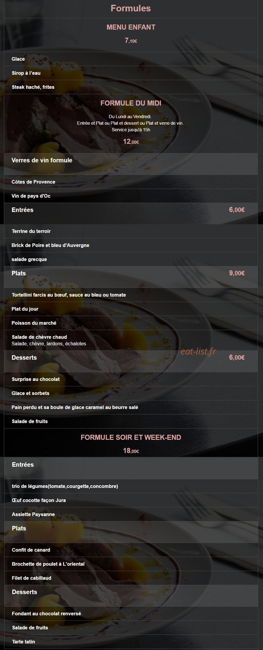 Chez Alain — carte page 2