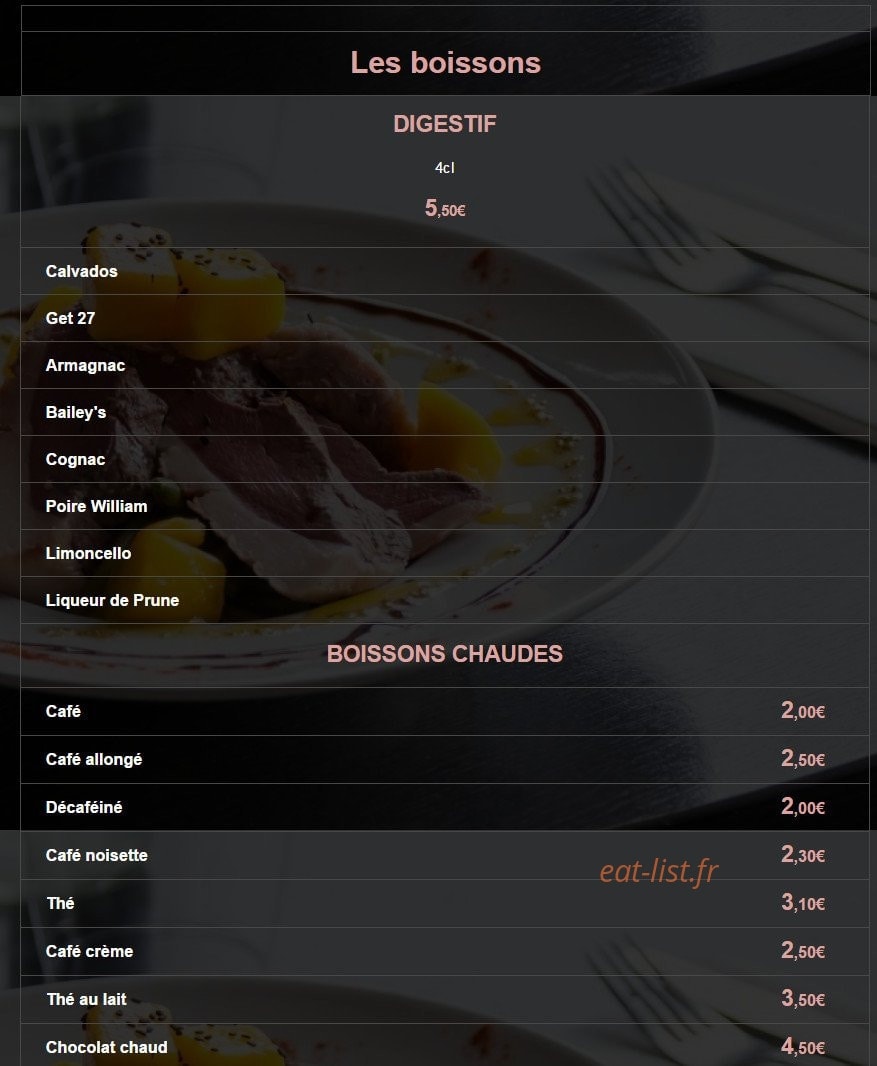 Chez Alain — carte page 3