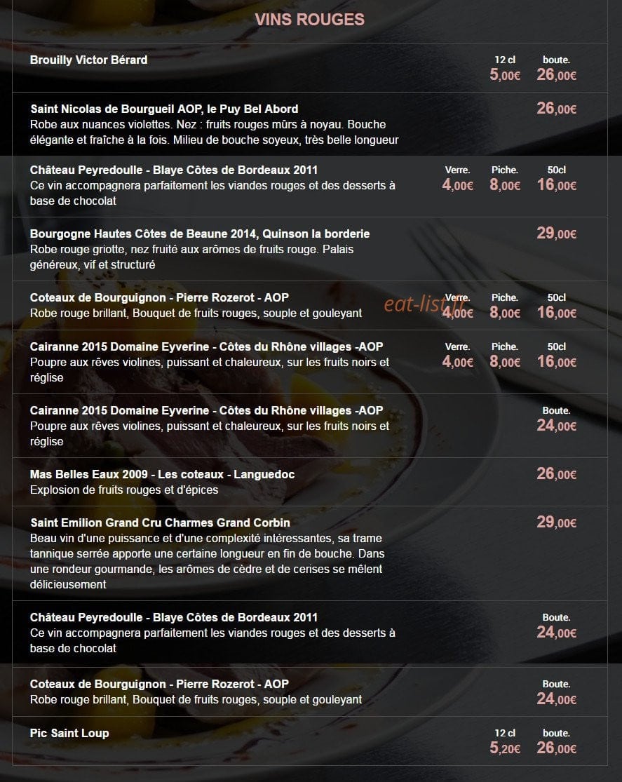 Chez Alain — carte page 6