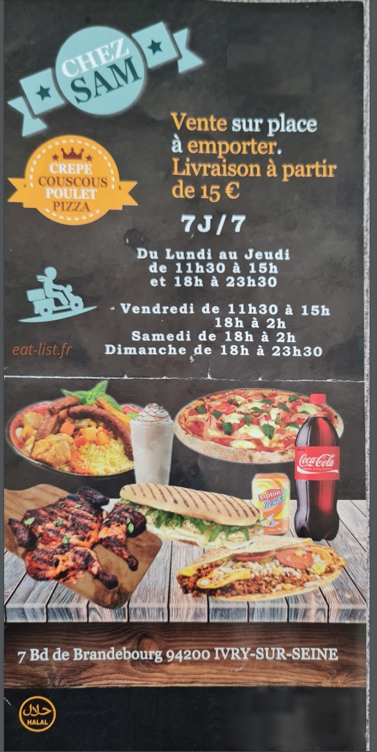 Chez Sam — carte page 1