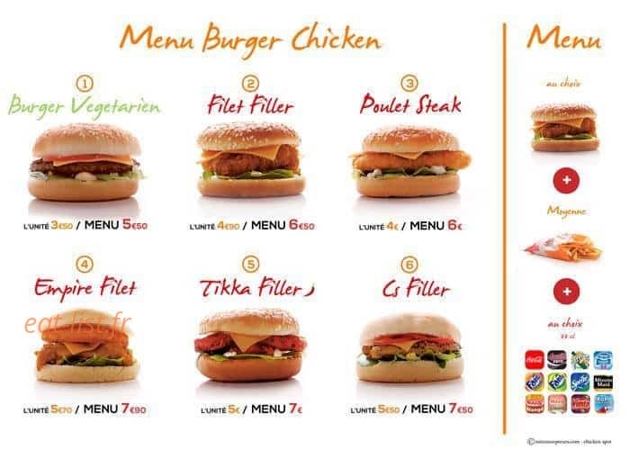 Chicken spot — carte page 2