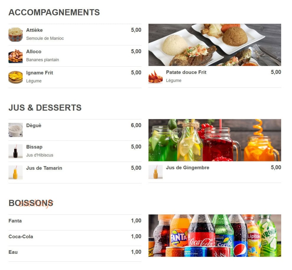 Founerou Gourmand — carte page 2