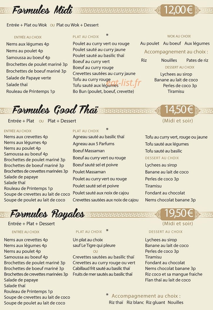 Good Thai — carte page 3