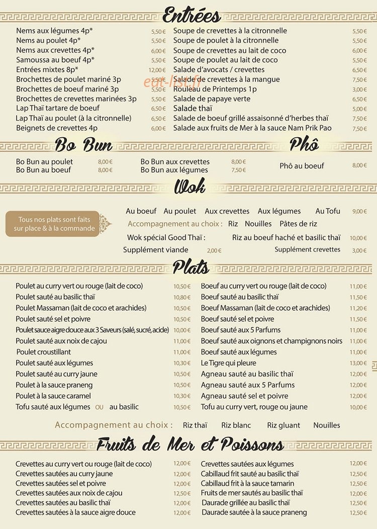 Good Thai — carte page 2