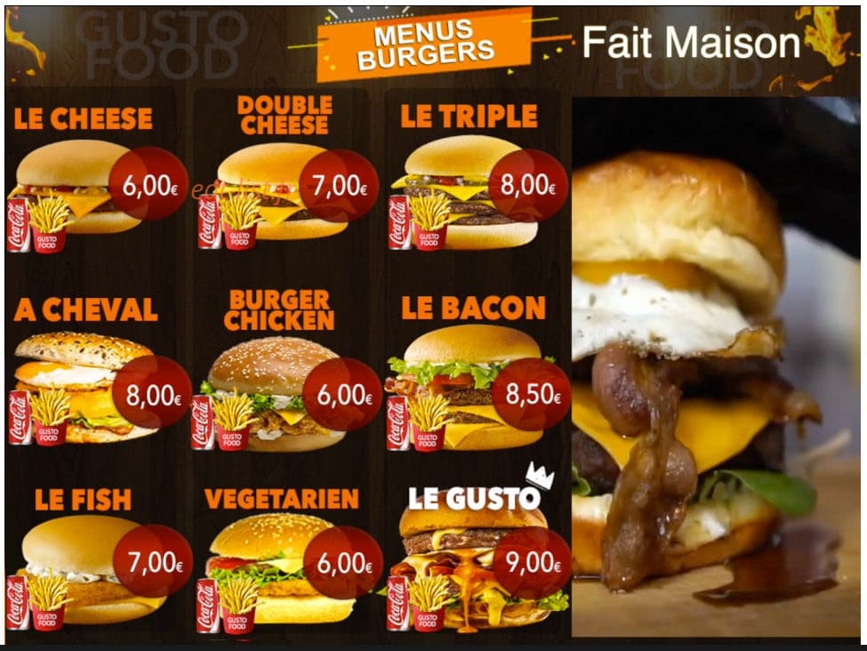 Gusto Food — carte page 2