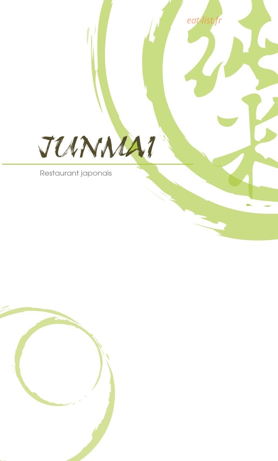 Junmai — carte page 1