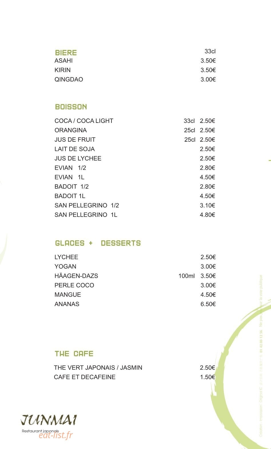 Junmai — carte page 9