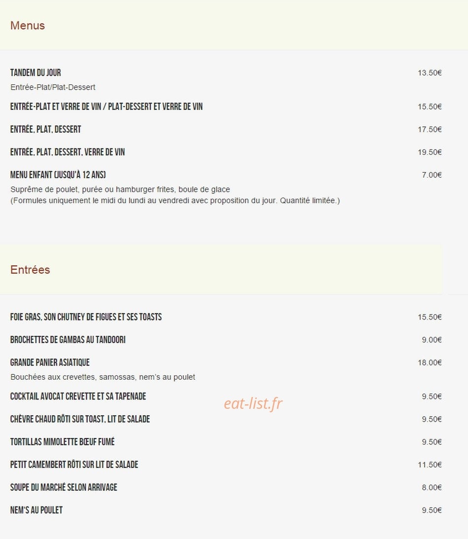 L' Atelier — carte page 2