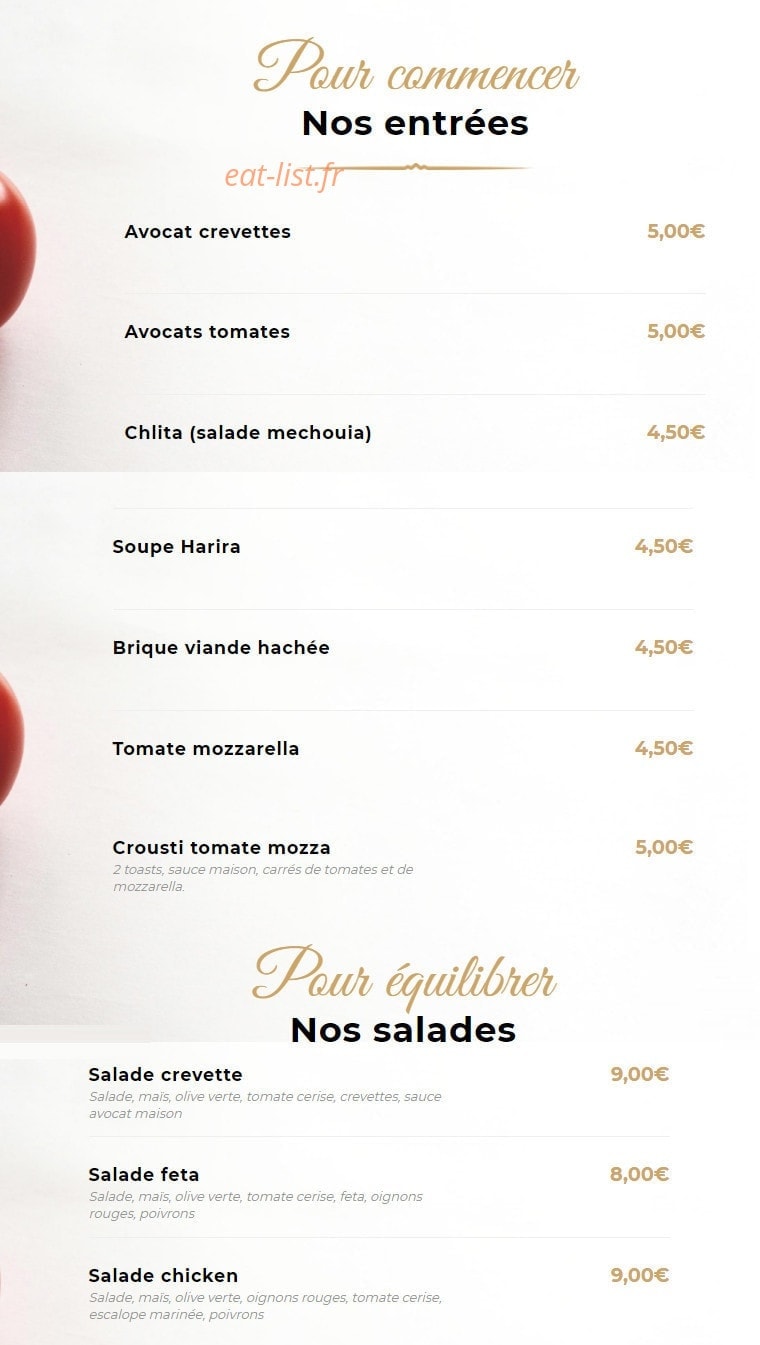 La Brochette Dorée — carte page 1