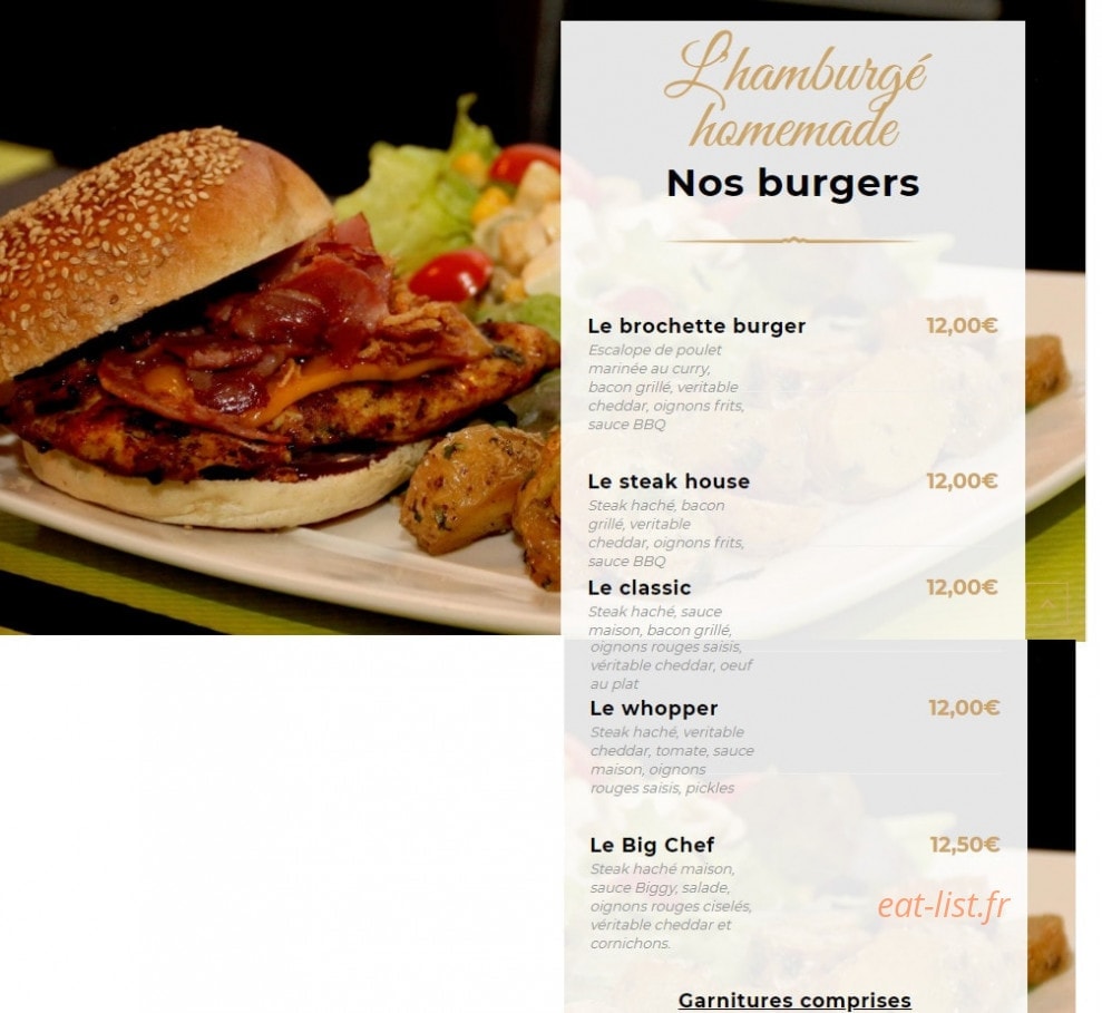 La Brochette Dorée — carte page 2