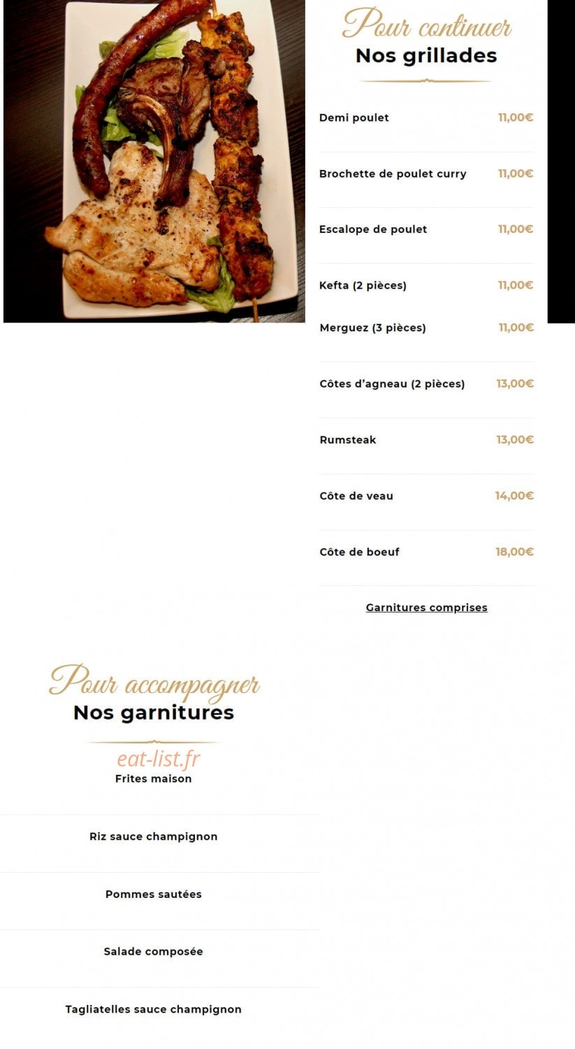La Brochette Dorée — carte page 3