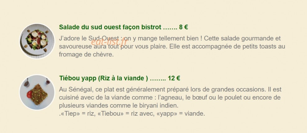 la table de Mame — carte page 2