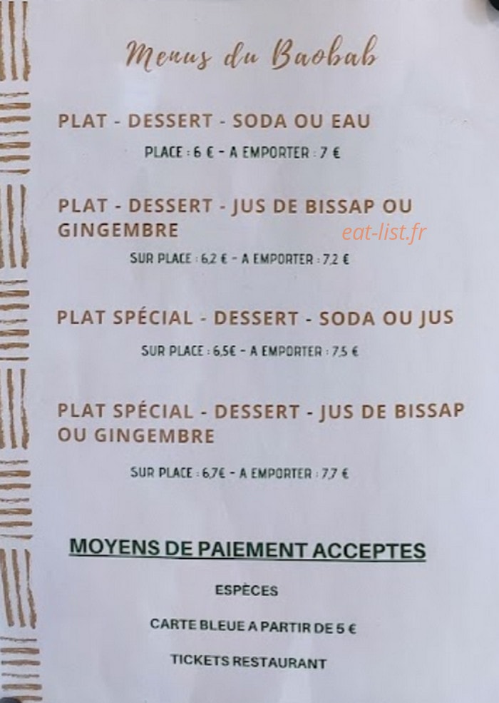 Le Baobab — carte page 3
