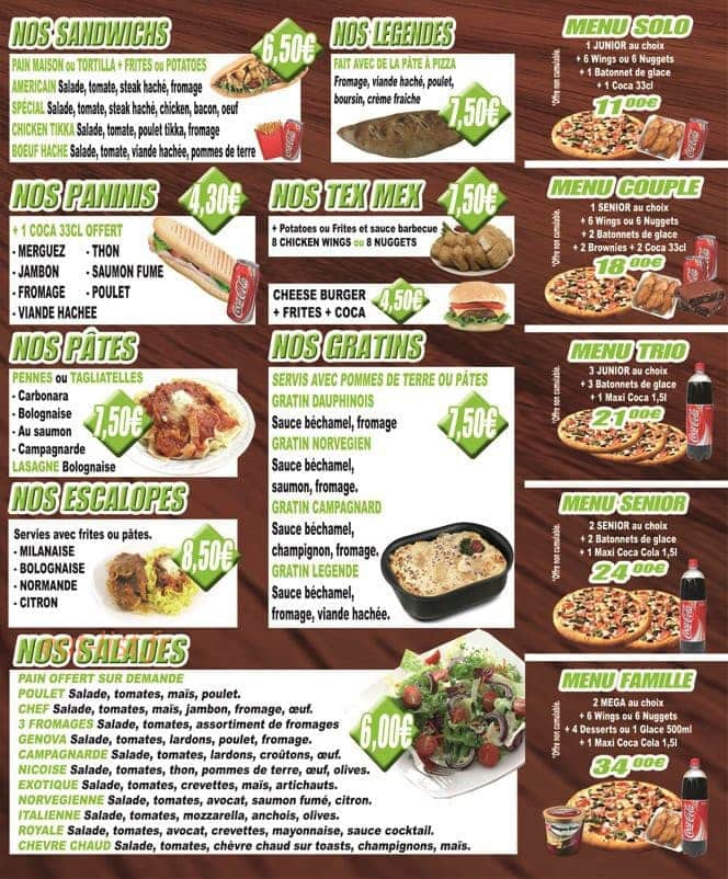 Legende Pizza — carte page 3