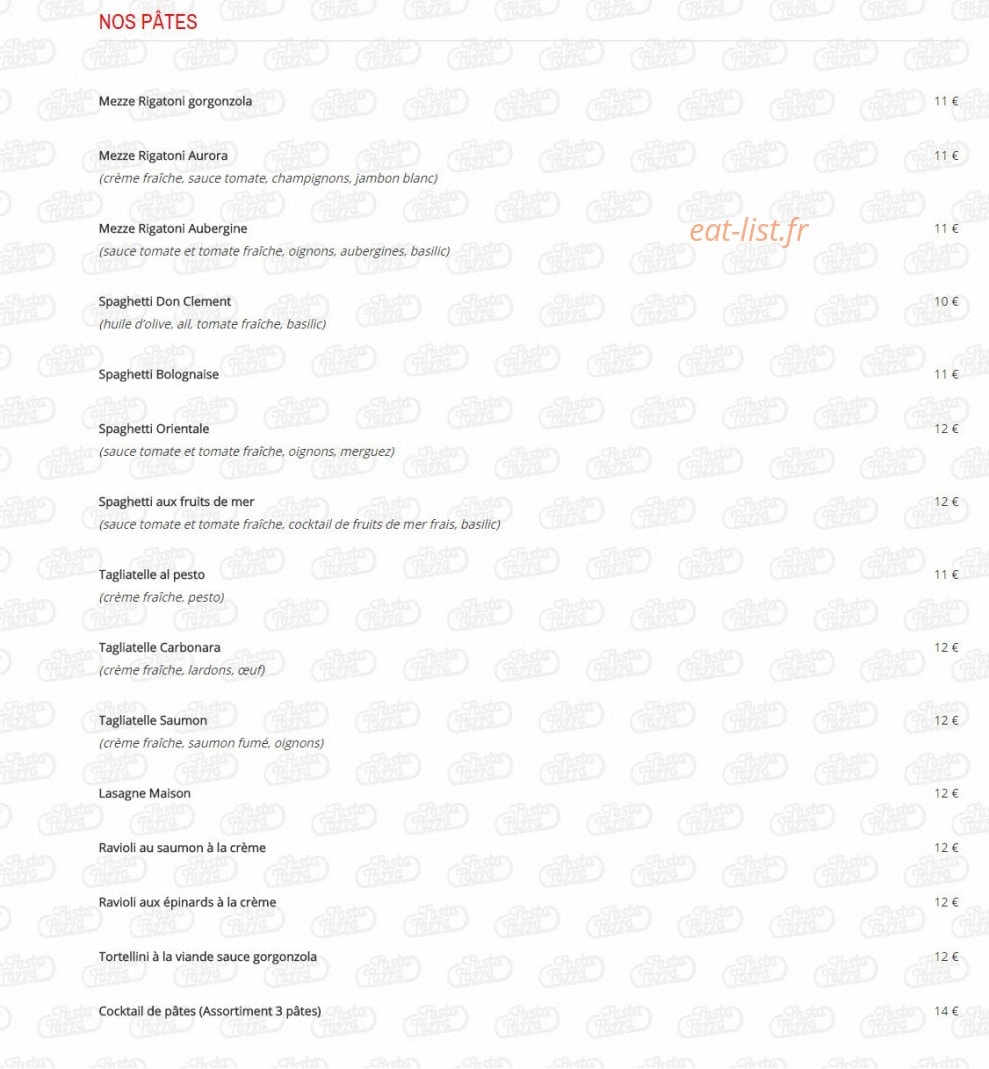 Pasta Pazza — carte page 3