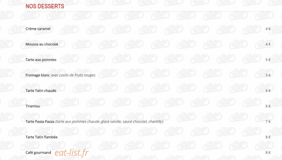 Pasta Pazza — carte page 6