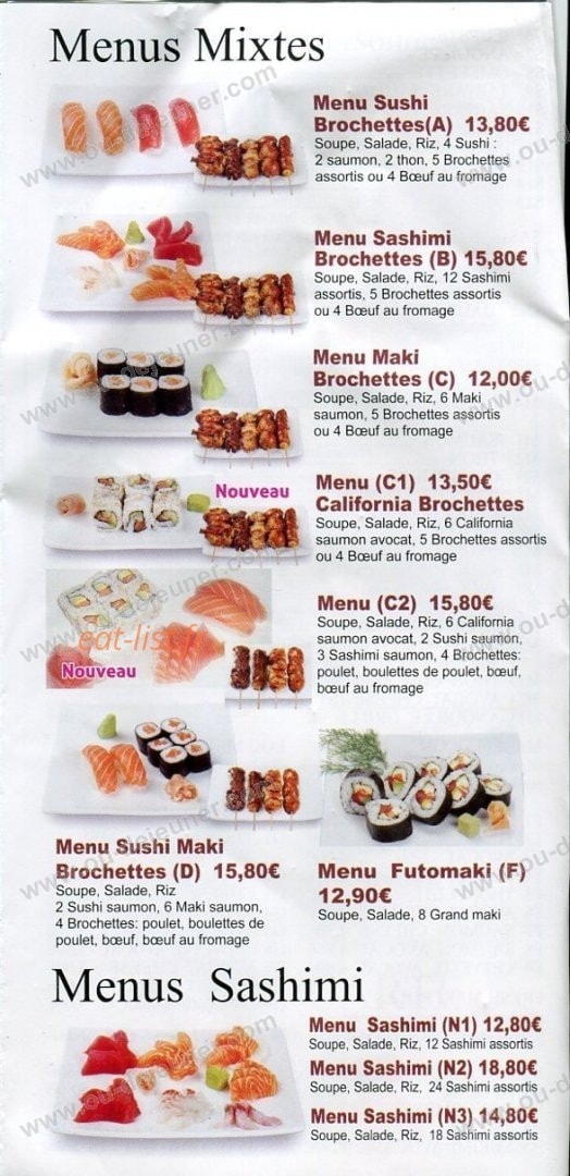 Sushi Edokko — carte page 4