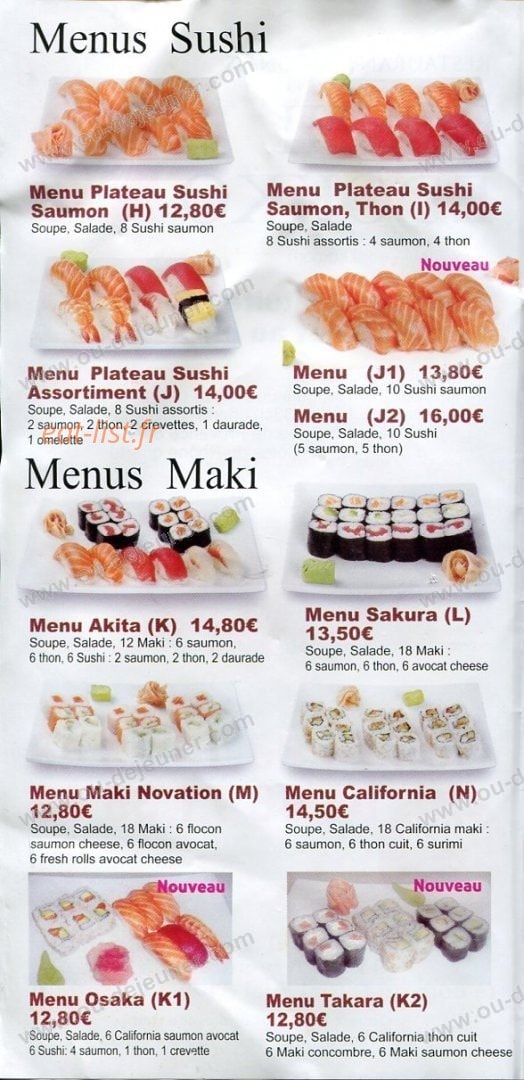 Sushi Edokko — carte page 3