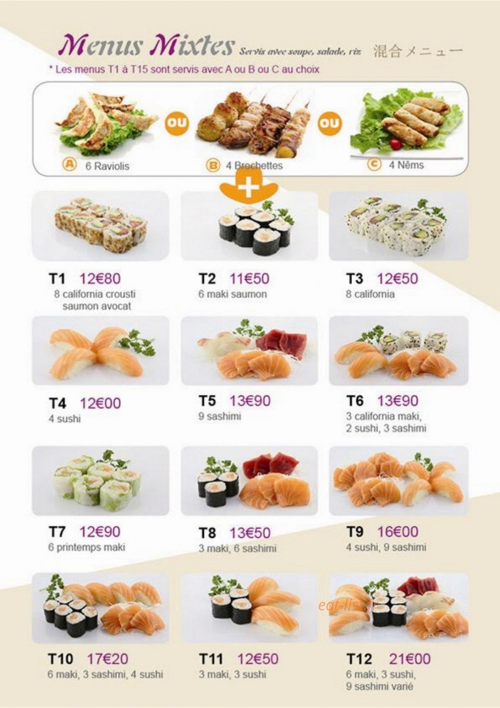 Yami sushi — carte page 6