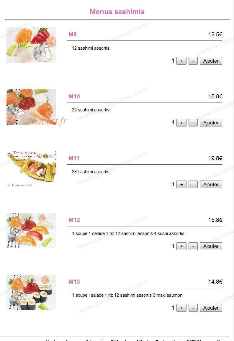 Yok sushi — carte page 17