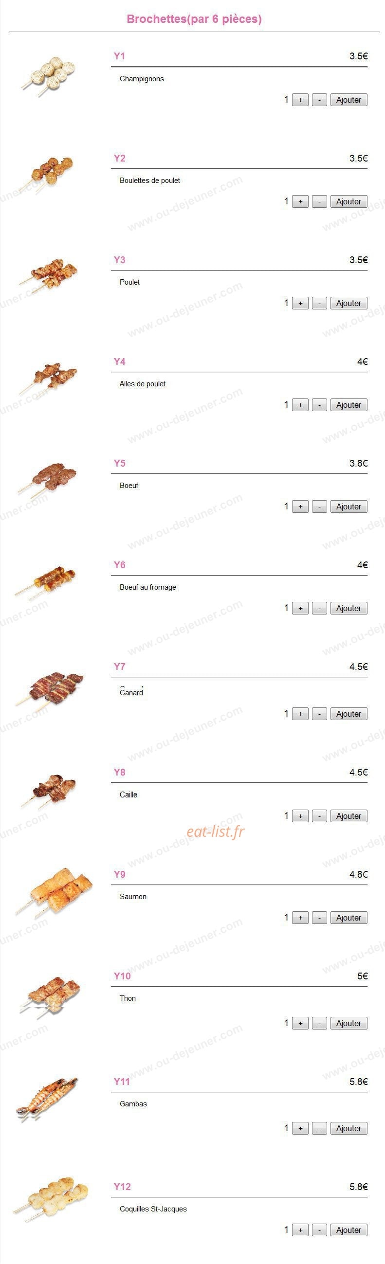 Yok sushi — carte page 13