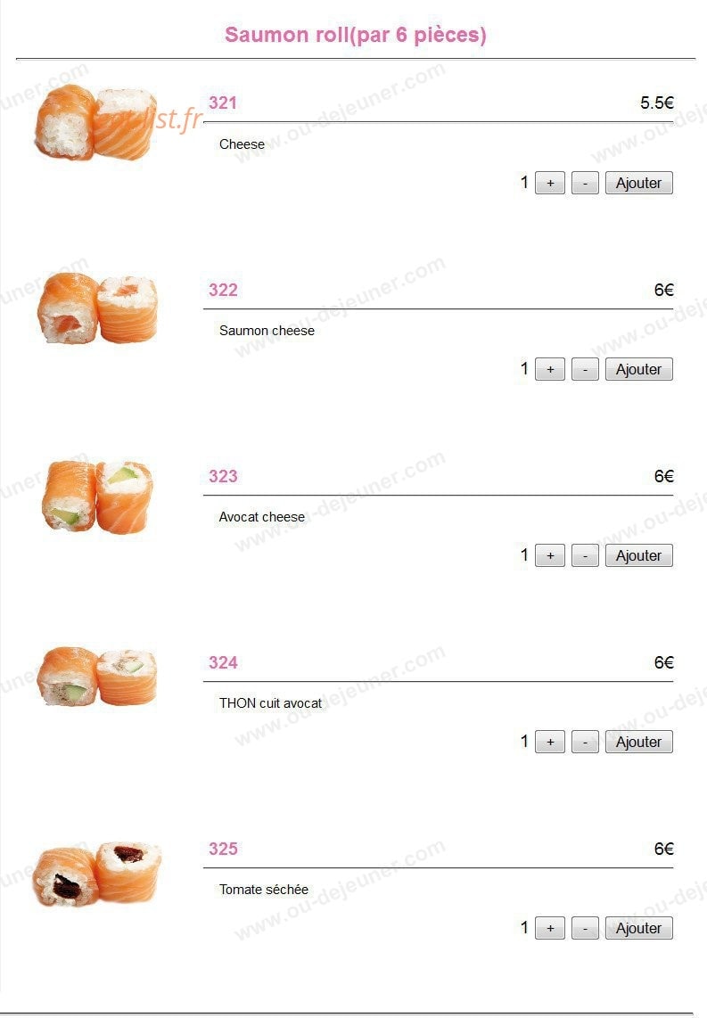 Yok sushi — carte page 9