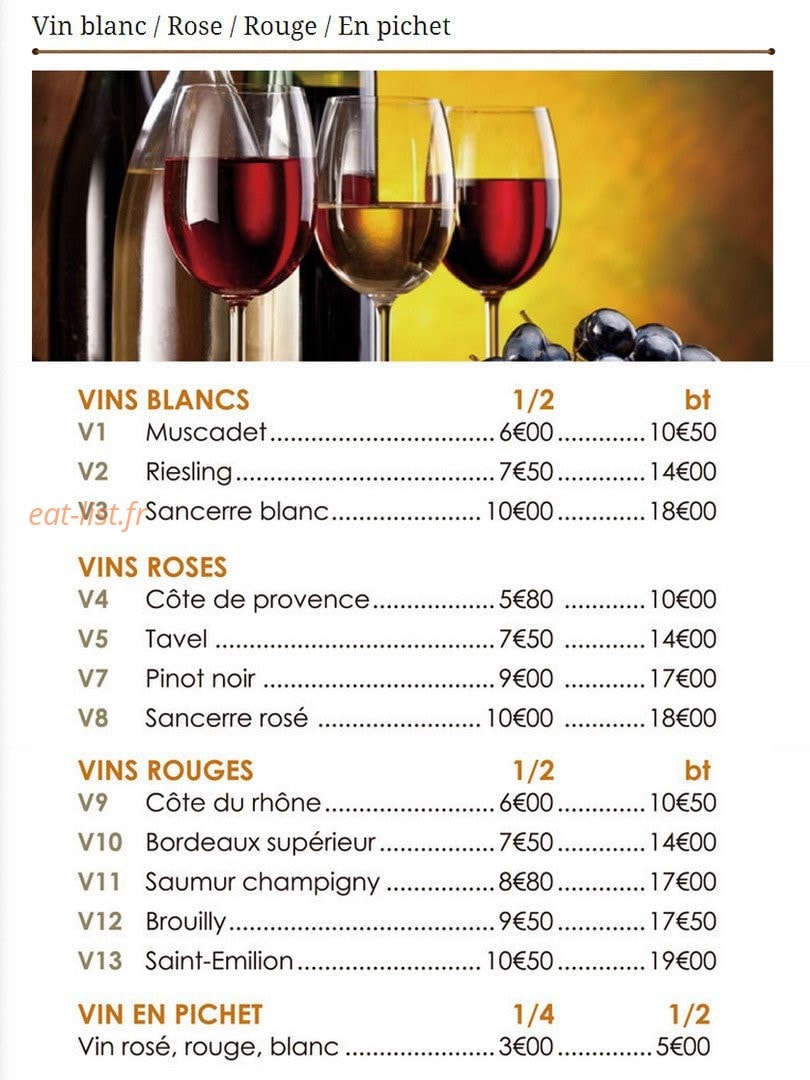 Carte et menu de So sushi à La Varenne Saint Hilaire — Les vins