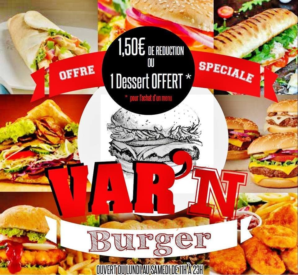 Var'n Burger — carte page 1