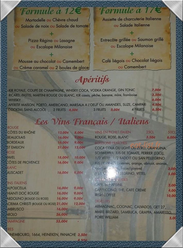 Bella Vita — carte page 1