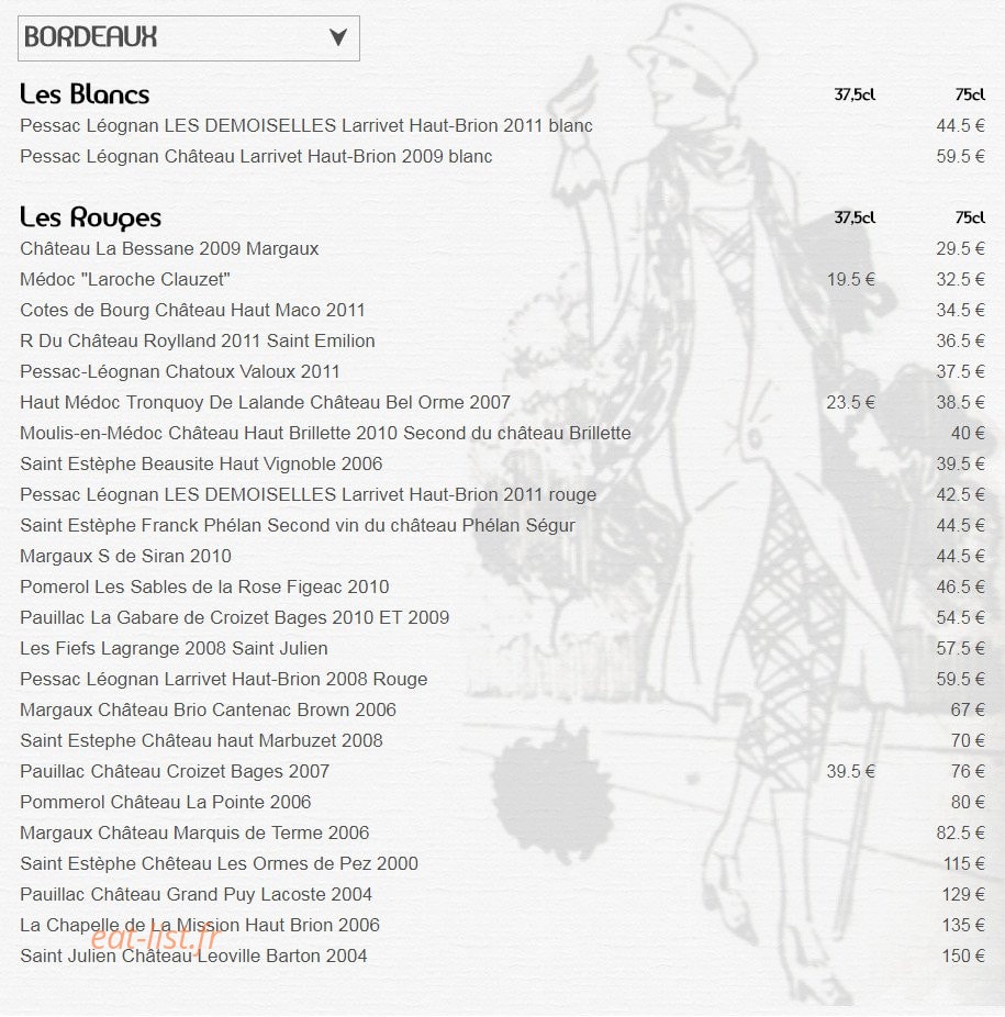 Bistrot de Charenton — carte page 11