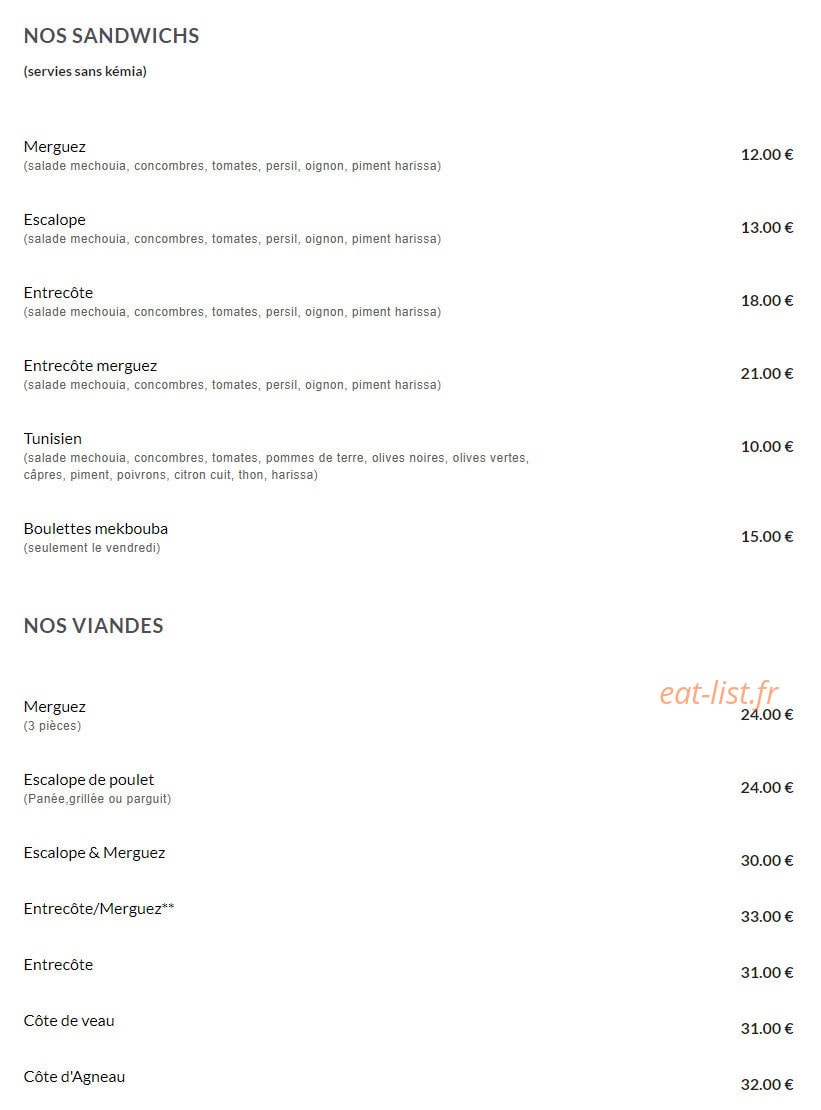Chez Sacha — carte page 3