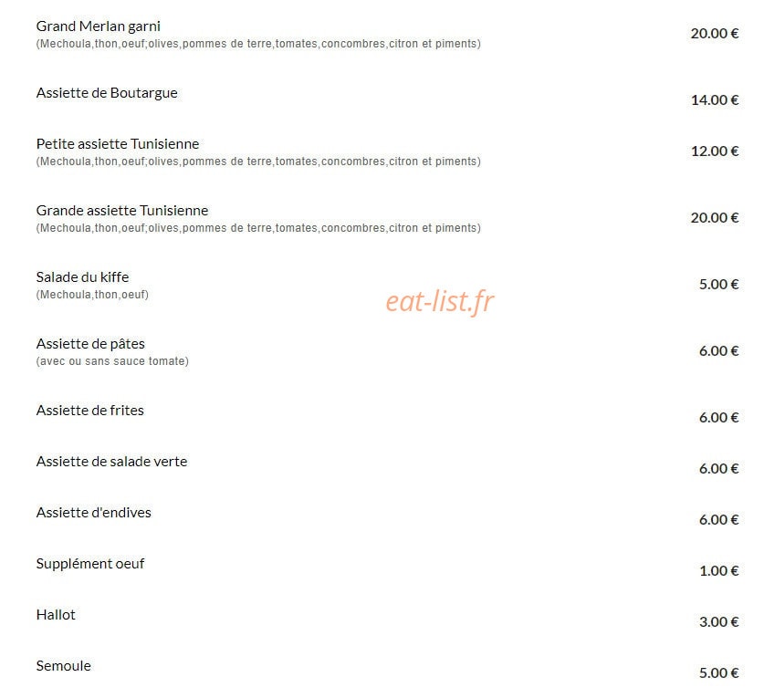 Chez Sacha — carte page 2