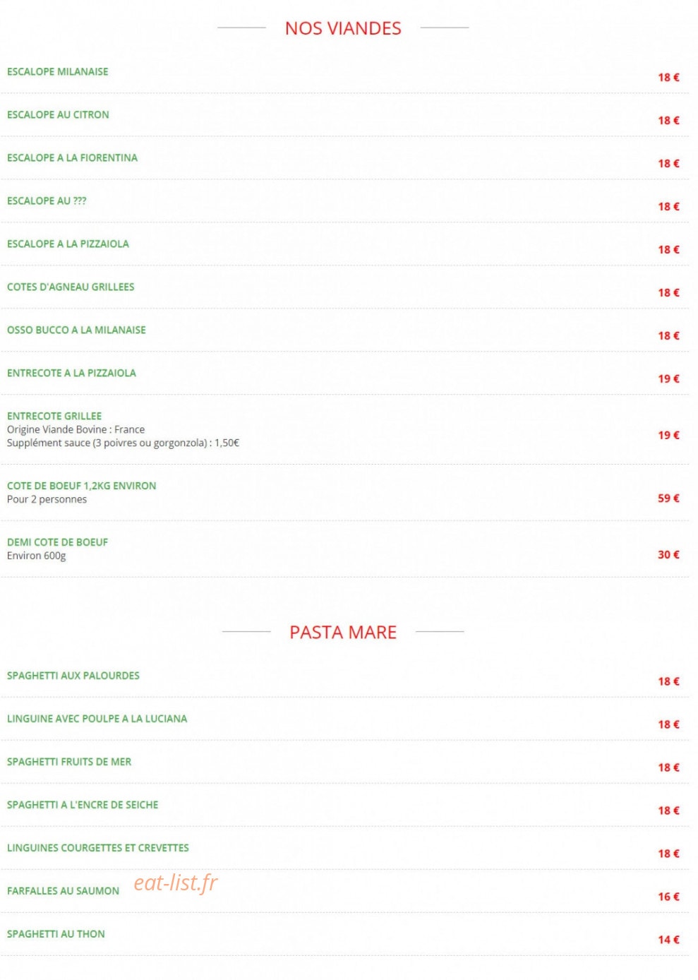 Chez Tonino — carte page 4