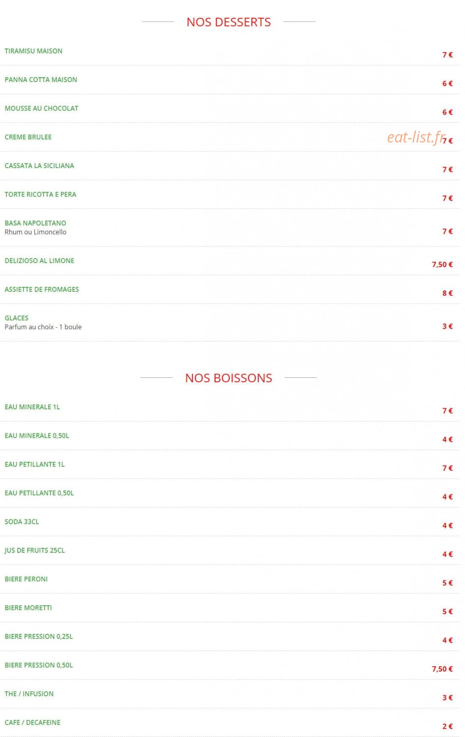 Chez Tonino — carte page 8