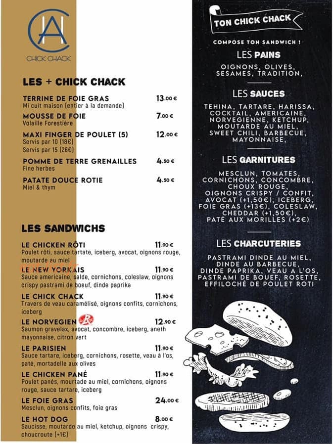 Chick Chack — carte page 2