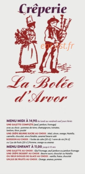 La Bolée d'Arvor — carte page 1