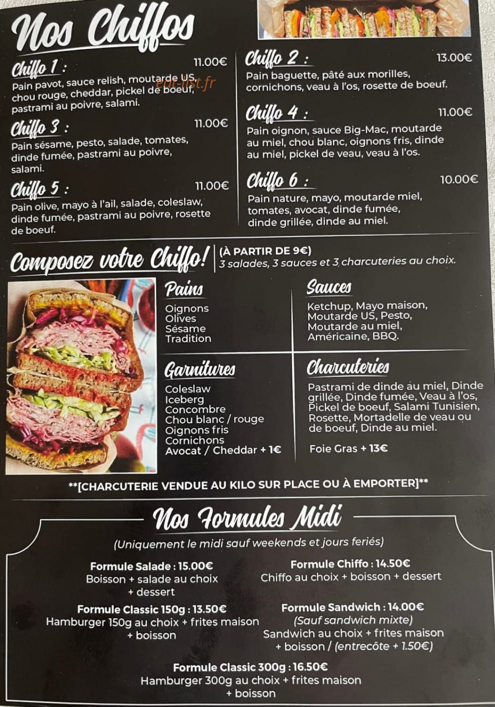 La Chiffonnade — carte page 3