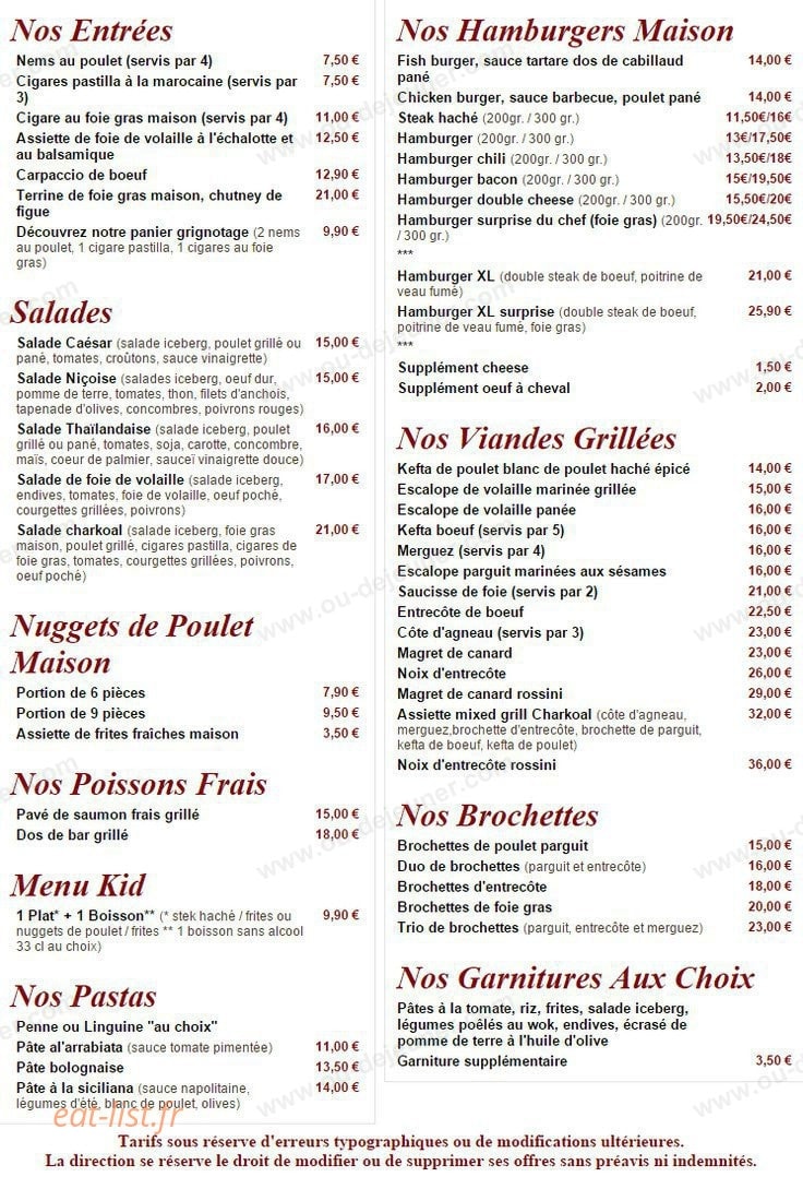 Le Charkoal — carte page 1
